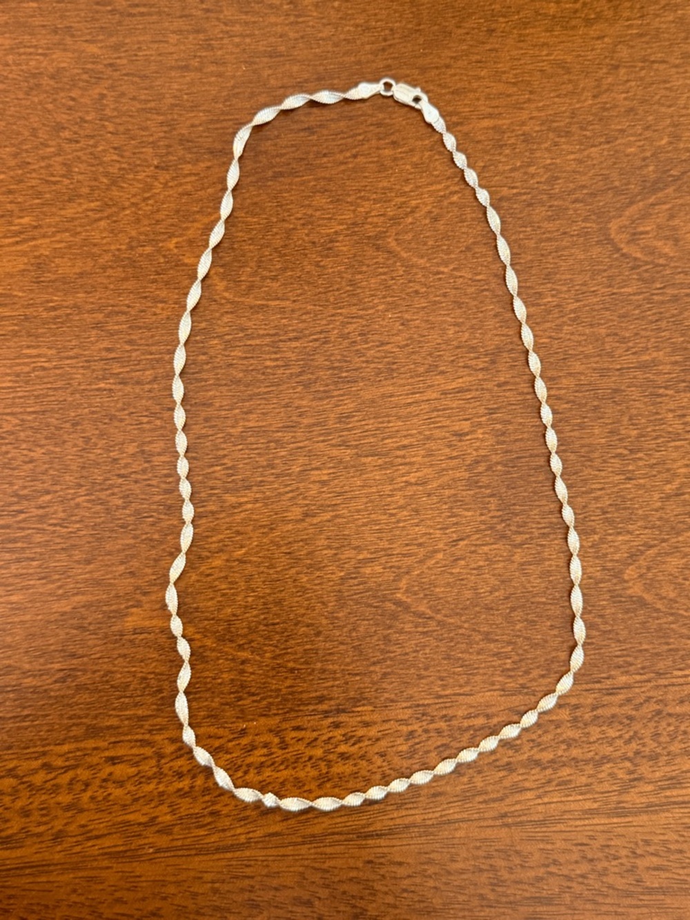 Vintage 925 Sterling Silver Twisted Rope Chain Necklace Italy 18”